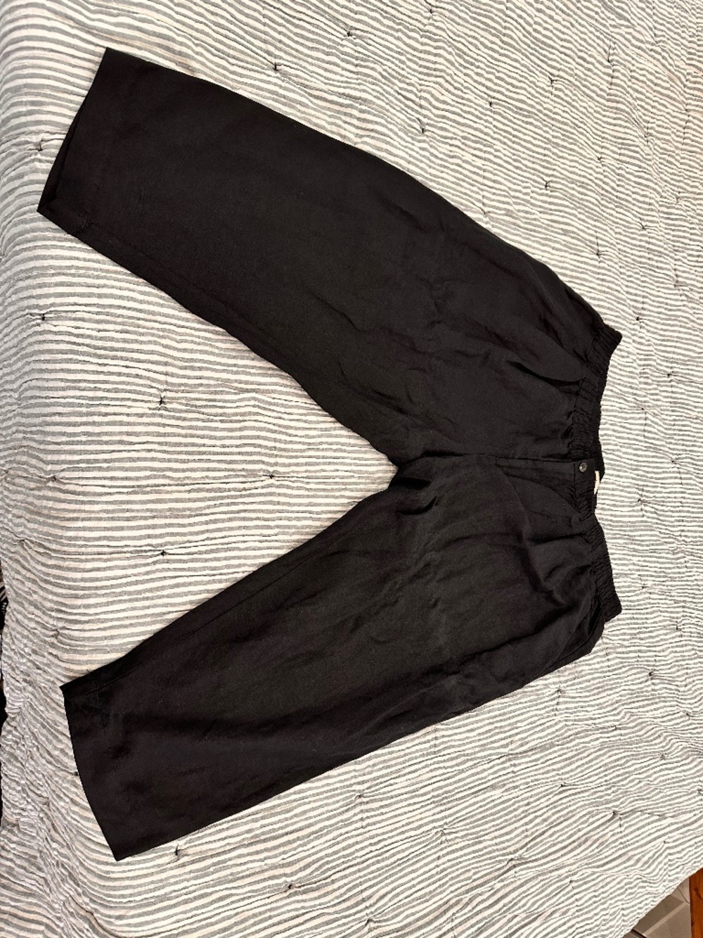 Madewell crop linen pants black 3X